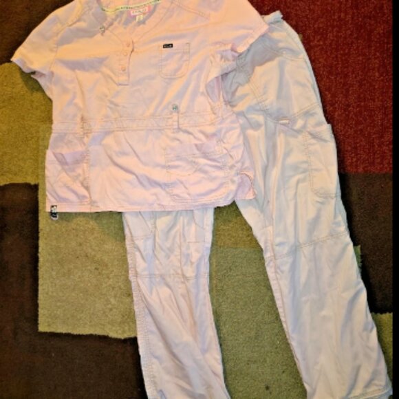 Women's Koi By Kathy Peterson Pink Women's Scrub Set Size XL Cotton Polyester Bl - Picture 1 of 11